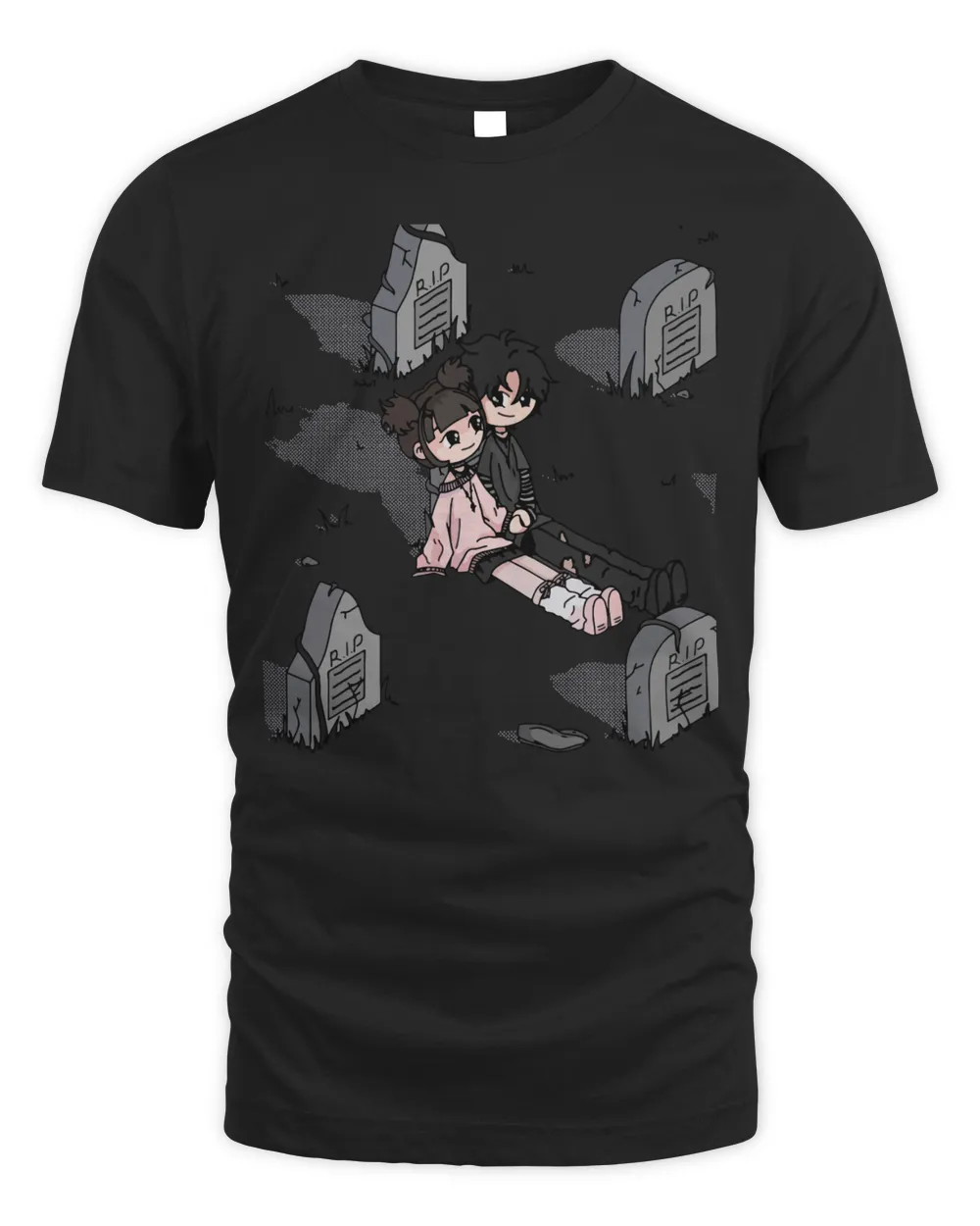Birlap Merch Graveyard Couple Shirt Unisex Standard T-Shirt black s
