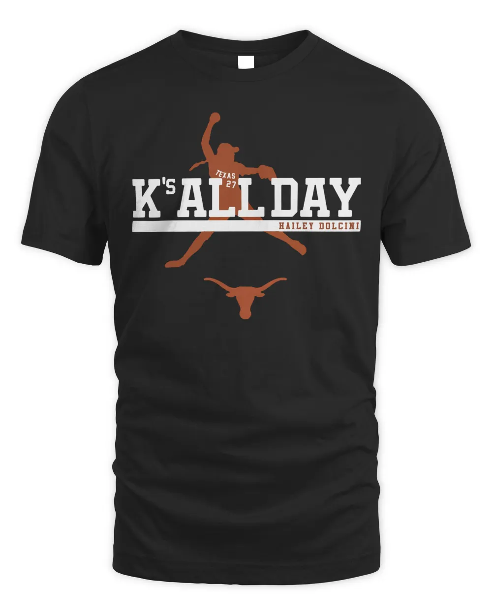 Texas Softball Hailey Dolcini K's All Day Shirt Unisex Standard T-Shirt black s