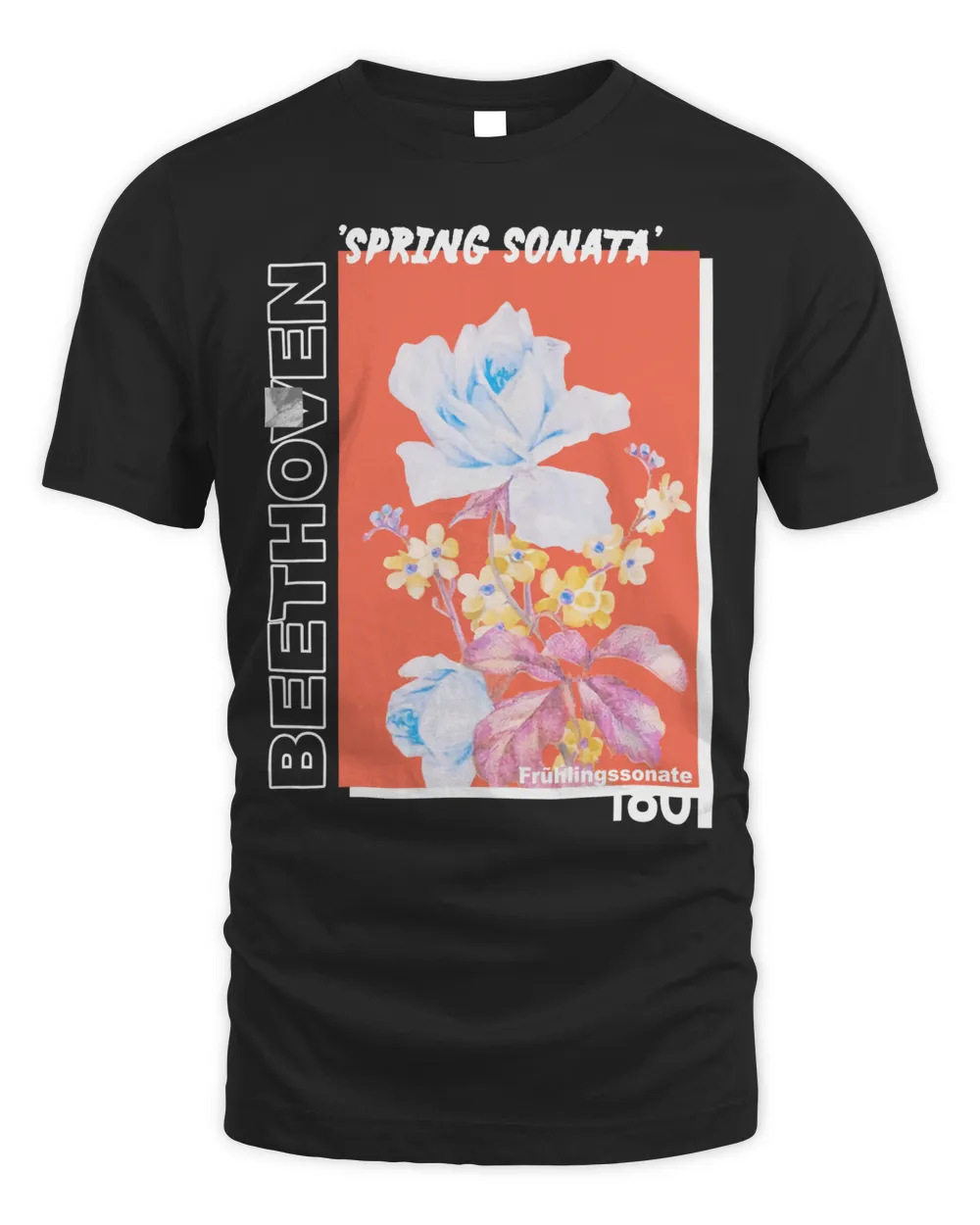 Twoset Apparel Beethoven Spring Sonata Shirt Unisex Standard T-Shirt black s