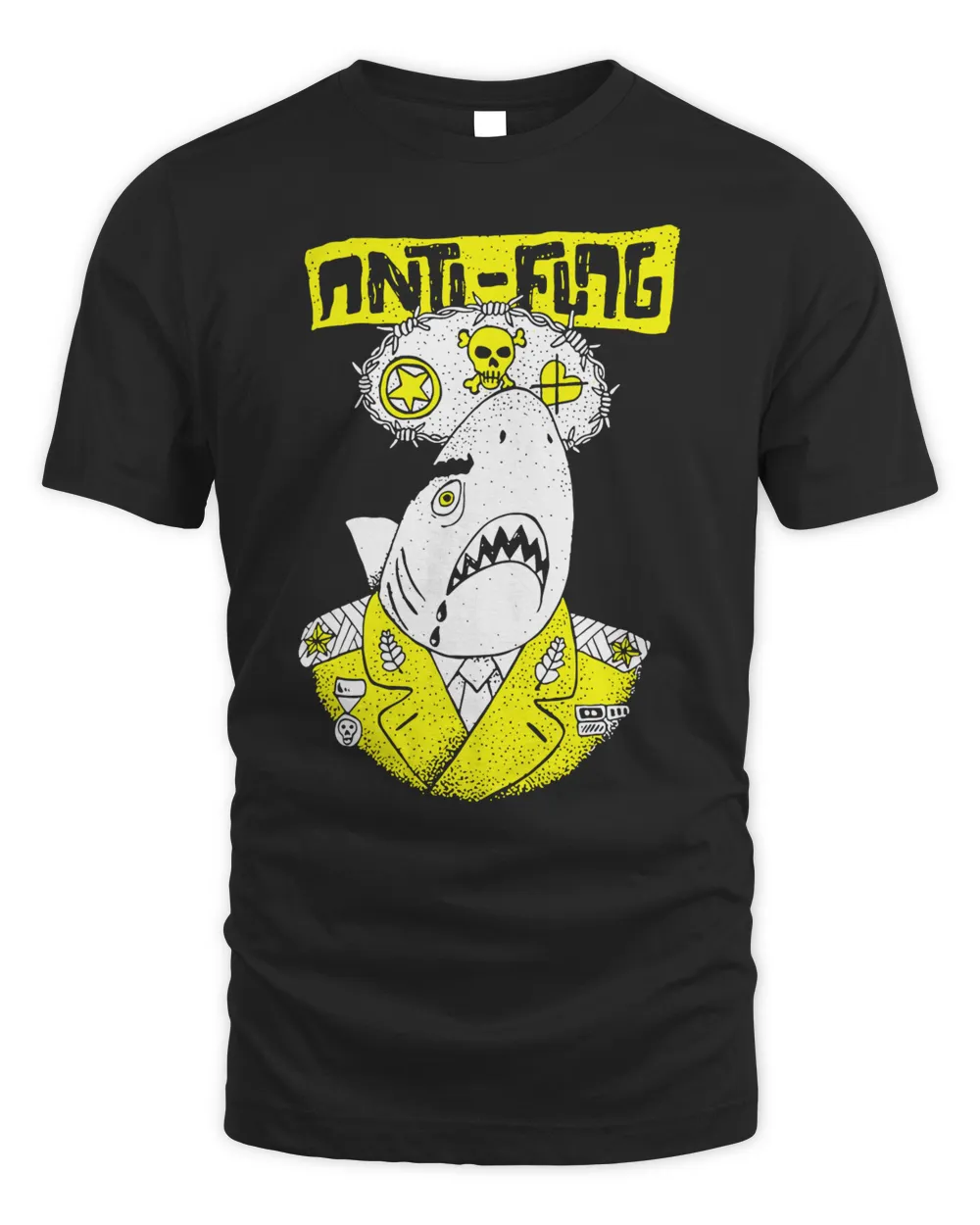 Anti Flag Merch General Shark Shirt Unisex Standard T-Shirt black s