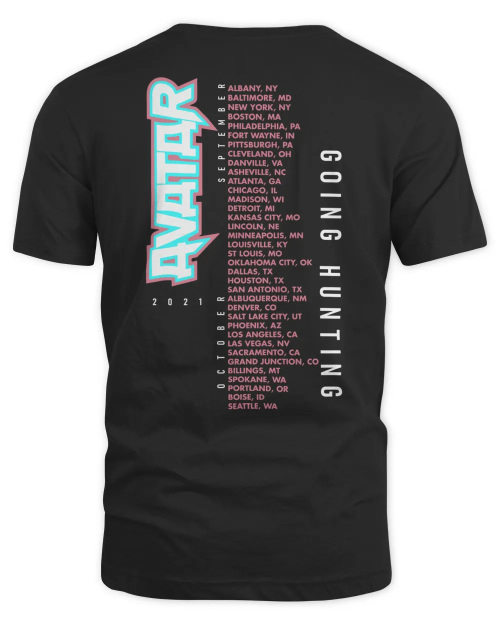 Avatar Band Merch Going Hunting Tour Shirt Unisex Standard T-Shirt black s