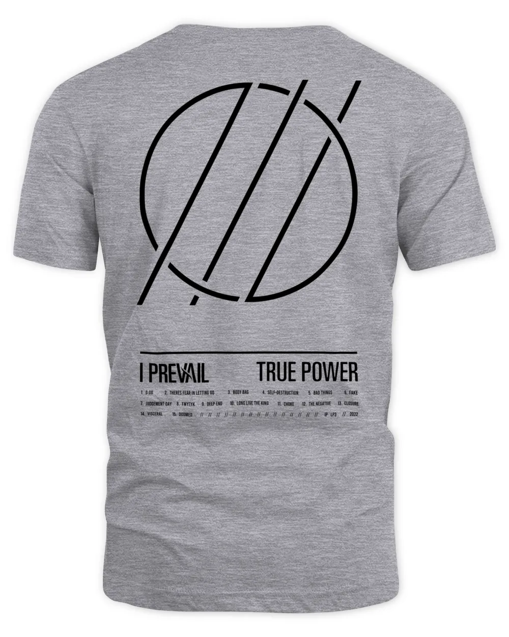 I Prevail Merch True Power Track List Shirt Unisex Standard T-Shirt sport-grey s