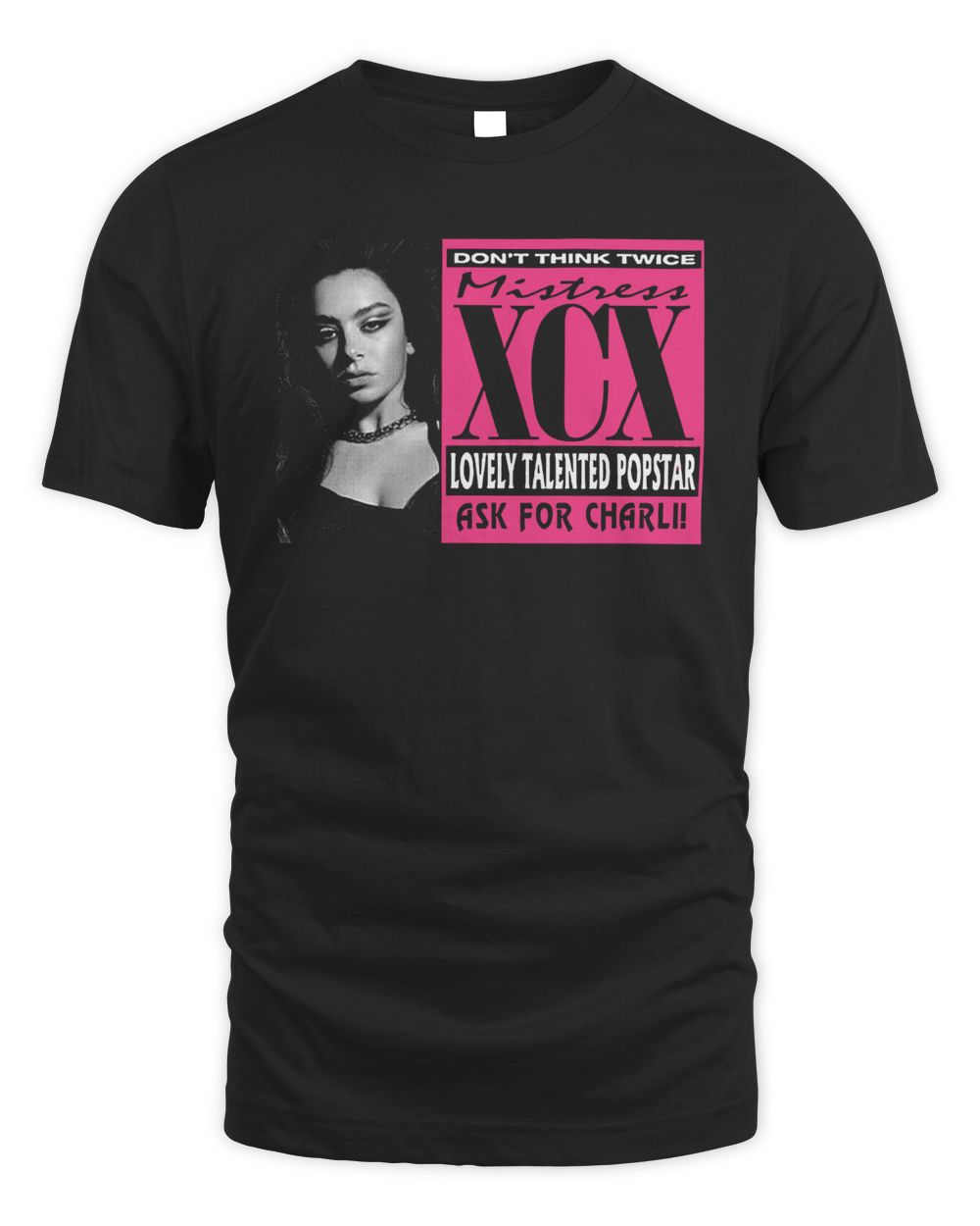 Charli Xcx Merch Ask For Charli Shirt Unisex Standard T-Shirt black s