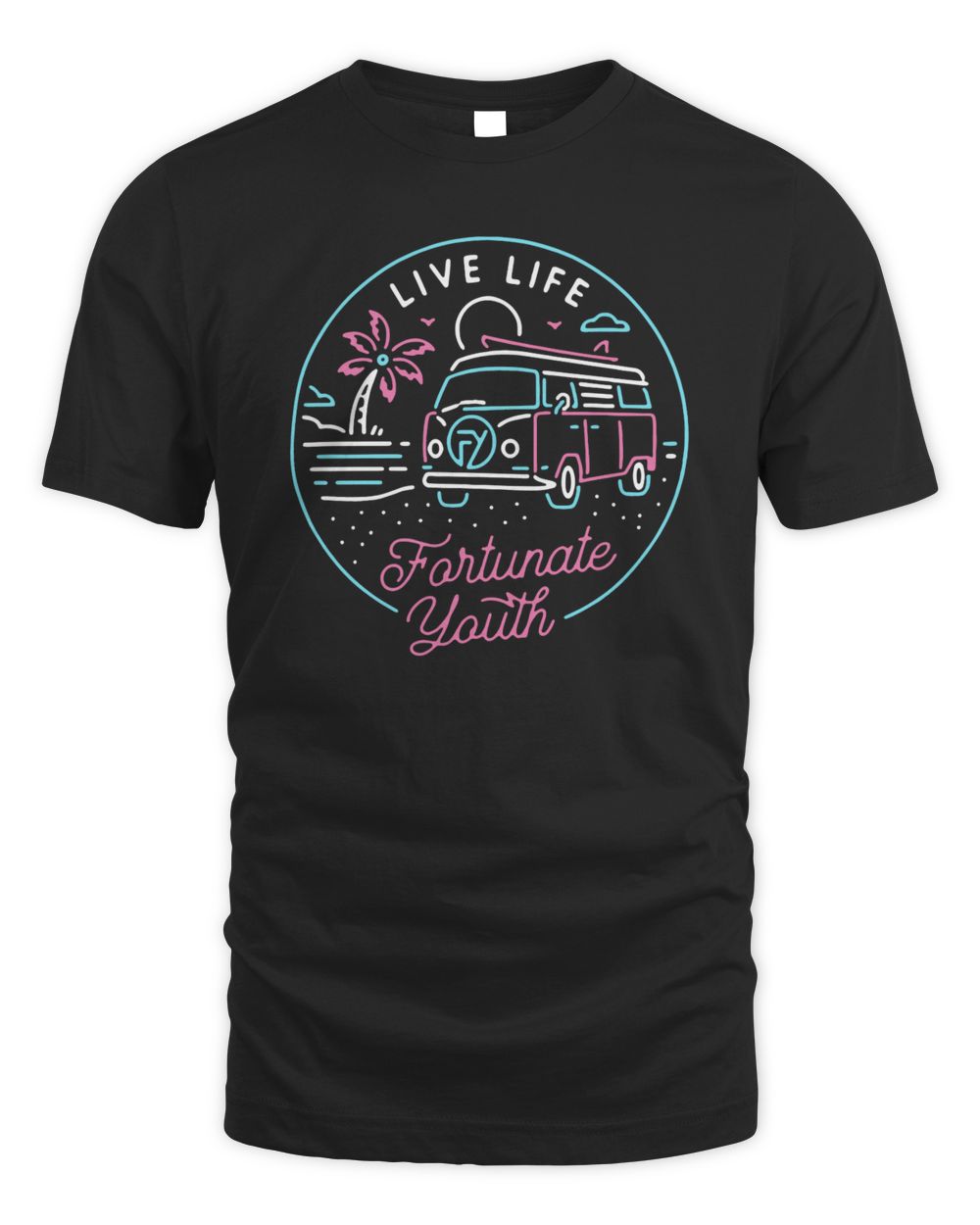 Fortunate Youth Merch Live Life Neon Shirt Unisex Standard T-Shirt black s