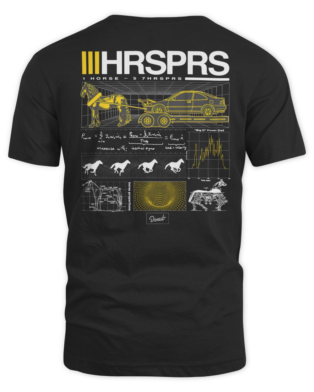 Donut Media Merch How Many Hrsprs Does a Horse Make Shirt Unisex Standard T-Shirt black s