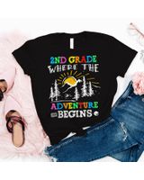 2nd Grade Where The Adventure Begins Back To School Teachers Shirt Unisex Standard T-Shirt black s
